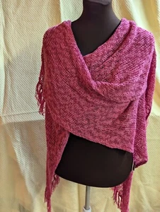 Coldwater Creek knitted hot pink shawl wrap one size GREAT for SUMMER! - Picture 1 of 7