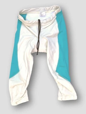 Vintage Campagnolo Cycling Crop Tights Creamy White Turquoise Blue Men Women S - Image 1 of 3