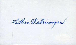Charlie Gehringer Signed Jsa Cert Sticker 3x5 Index Card Authentic Autograph - Picture 1 of 1