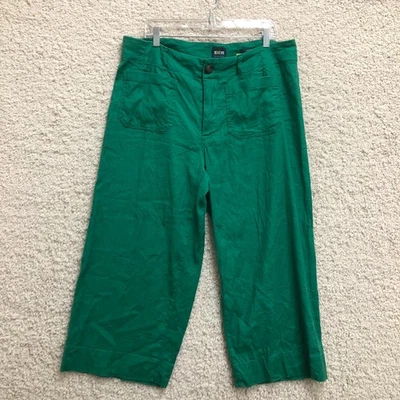 Pantalones Anthropologie Maeve 16W Mujer Talla Grande Verde The Colette Pierna Ancha Recortada Foto 1 de 4