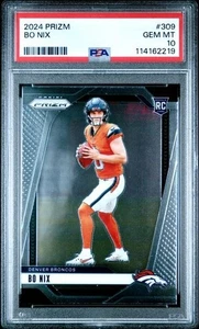 2024 Panini Prizm #309 Bo Nix RC-Rookie Broncos graded PSA 10 Gem Mint - Picture 1 of 1