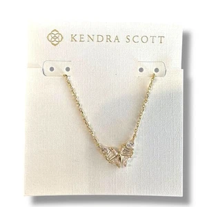 Kendra Scott Blair Butterfly Necklace Gold Ivory Mother Of Pearl NWT $75 - Picture 1 of 7