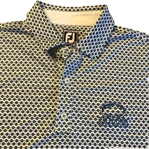 Polo FootJoy Para Hombre 2XL Patrón Geométrico Caledonia Golf & Fish Club Performance - Imagen 1 de 8