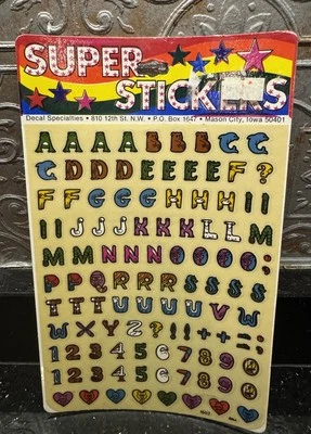 NOS NIP SEALED 80s Decal Specialties Animal Alphabet Letters & Number Stickers - Image 1 of 4