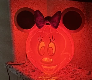11" Light-Up Pumpkin Minnie Mouse Jack-O-Lantern Halloween Blow Mold 2016 - Picture 1 of 5