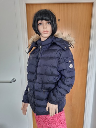 CAPPOTTO DONNA MONCLER PUFFER TAGLIA 4 UK 12 COLORE NAVY.