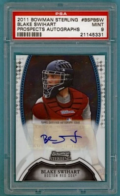 2011 Bowman Sterling Blake Swihart Prospects Autograph #BSPBSW PSA 9! - Image 1 of 2