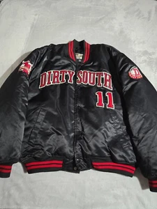 Chaqueta de bombardero Dirty South para hombre talla XL negra roja #11 212 NYC Sports Series de colección - Imagen 1 de 12