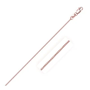 Collana catena scatola classica oro rosa massiccio 14 kt larghezza 0,6 mm lunghezza 17"-18" pollici - Foto 1 di 3