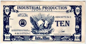 Ancienne monnaie Axe et alliés (2 septembre 1941 production industrielle : Milton Bradley - Photo 1/1