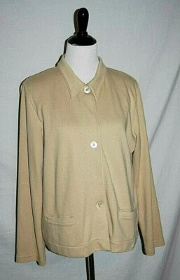 Chaqueta Camisa Hanna Andersson Mujer Mediana M Beige Tejido Suave Elastizado Blazer  Foto 1 de 4