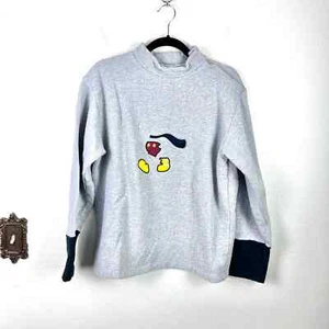 Vintage Disney Women's Gray Graphic Mickey Mouse Christmas Sweatshirt Large - Picture 1 of 8