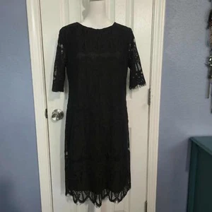 Neu ohne Etikett Ronni Nicole Damen 6 schwarz Spitze Cocktailkleid elegant kleines schwarzes Kleid - Bild 1 von 8