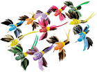 12Pcs Artificial Hummingbird Clip On Foam Feather Birds Ornament For Craft Garde