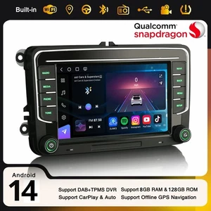 8GB+128GB Android 14 Autoradio Navi per VW Passat Golf MK5/6 Caddy Tiguan Touran - Imagen 1 de 20