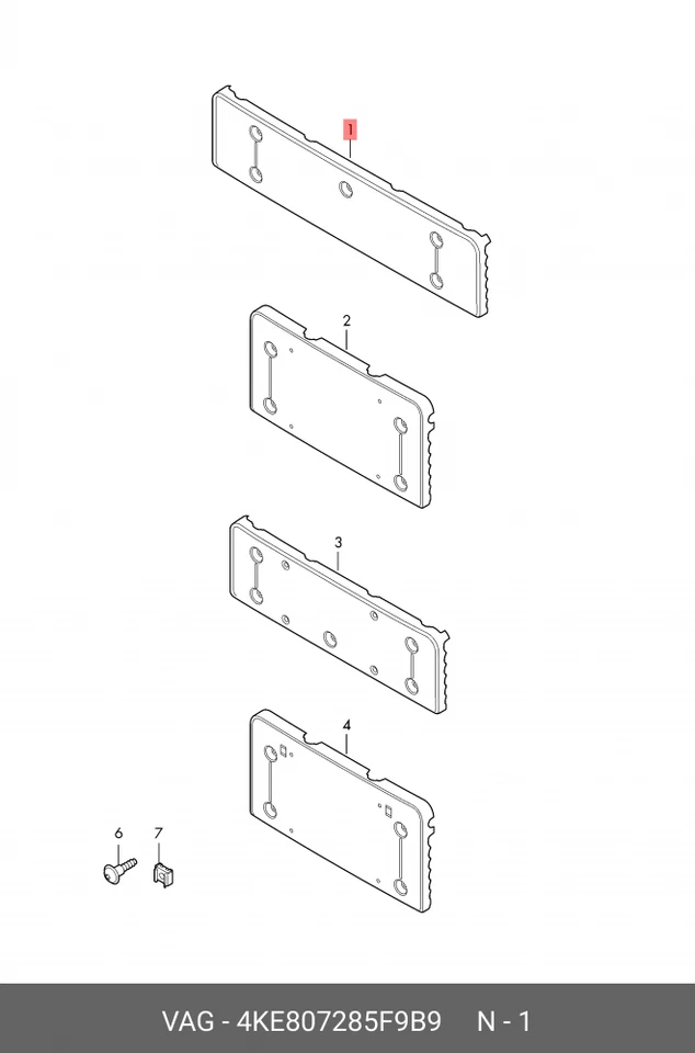 Genuine AUDI Audi e-tron GEA Licence Plate Holder Satin Black 4KE807285F9B9 Foto 1 de 1