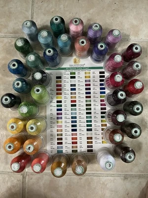 38 Spools New Brothread Polyester Embroidery Thread. New - Image 1 of 2