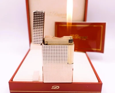 S.T. DUPONT Vintage FUNCIONANDO L1 BS Encendedor Grande Dorado Patrón Hobnail Caja Años 70’s Foto 1 de 4