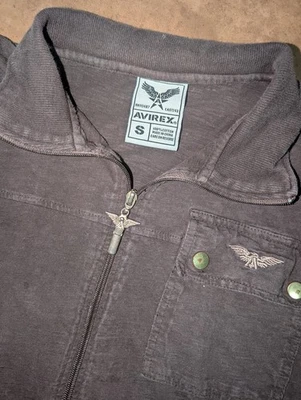 Chaqueta vintage pequeña-mediana Avirex marrón con cremallera Foto 1 de 4