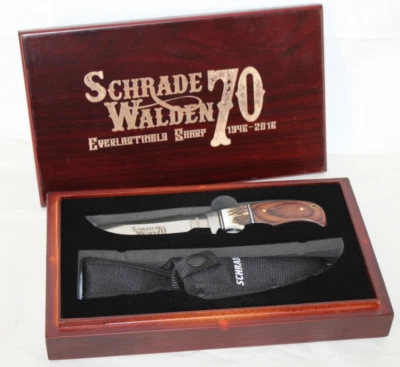 Schrade Walden 70th Anniversary Stag Knife, w/ Box, SCPROM-16-37, NOS - Image 1 of 4