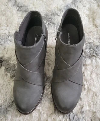 Maurices Boot Women's Gray Wedge Ankle Booties Heel Zip Sz 10M - Image 1 of 4