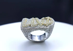 Personalisierter Ring 6,15 Karat runder echter Moissanit "LLVD" 14 Karat bicolor Gold-Finish - Bild 1 von 8