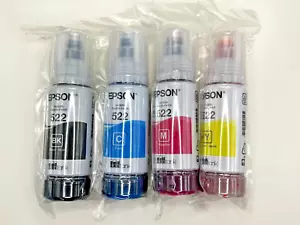 Epson T522 522 Bottiglie di ricarica inchiostro nero ciano magenta giallo 2800 2803 - Foto 1 di 1