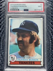 1979 Topps Burger King Thurman Munson #2 PSA 9 MINT New York Yankees - Picture 1 of 2