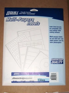 Etiquetas de insignia de nombre Quill 400 - 2 1/3"" x 3 3/8"" - 7-31510 - Imagen 1 de 1