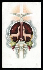 ANTIGUA TARJETA SAGRADA ART DECO CON CIERVO - Imagen 1 de 2