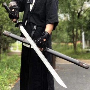 Chinese Dao Sword Outdoor Hunting Broadsword Manganese Steel Sharp Blade #1375 - Bild 1 von 10