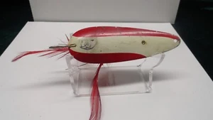 Weedless Fishing Lure Dardevle Spoon Lure Red White Devil Spoon Vintage - Picture 1 of 5