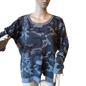 Acrobat Sweater Womens Oversized XS S Gray Wool Cashmere Camo Print Soft Comfy - Picture 1 of 16