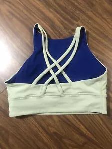 Lululemon Energy BH hochgeschlossen lange Linie robust grün blau Damengröße 8 kurzes Tanktop - Bild 1 von 8