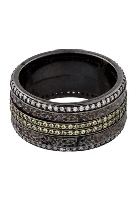 ANILLO BANDA GIRATORIA STEPHEN WEBSTER DIAMANTE Y ZAFIRO AMARILLO SS 925 HIGHWAY Foto 1 de 4