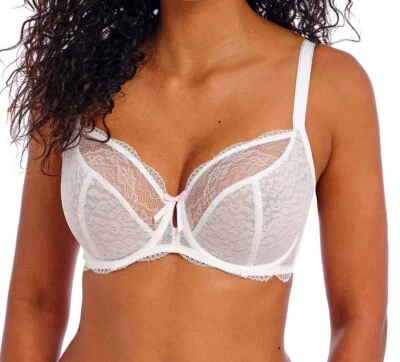Sujetador Freya Fancies Blanco Talla 34D Con Aros Sumergir Balcón Encaje 1011 Nuevo Foto 1 de 4