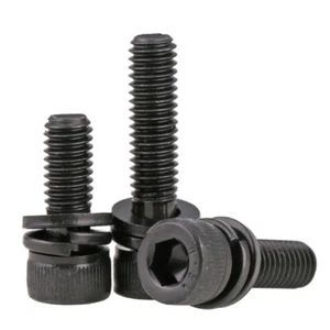 M3-M12 Grade 12.9 Hex Socket Cap Screws Allen Bolts Flat/Spring Washer Set Sems - Picture 1 of 12