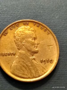 1910 1C RD Lincoln Cent - Picture 1 of 8