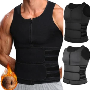 Gilet sauna sudore uomo dimagrante neoprene canotta termica modellante perdita di peso camicia - Foto 1 di 36