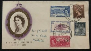 1953 Wellington New Zealand QE II Coronation First Day Cover Queen Elizabeth Loc - Picture 1 of 2
