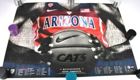 2017 -2018 University of Arizona Wildcats College Basketball Schedule Poster Cover