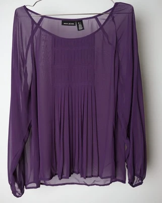 Blusa de mezclilla transparente púrpura DKNY NUEVA SIN ETIQUETAS - grande para mujer Foto 1 de 4