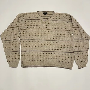 Croft and Barrow Jumper Mens Large Cotton V Neck Made in USA Grandad Oversized - Picture 1 of 9