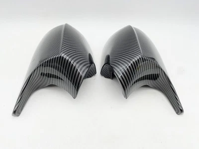 2009 - 2011 BMW E90 E91 LCI Door Side Mirrors Carbon Fiber look Caps Covers Both - Imagem 1 de 4