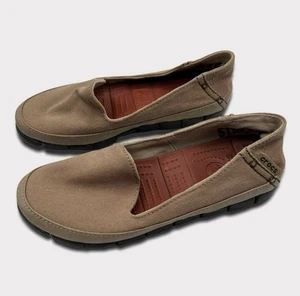 Zapato Crocs Mujer Elástico Tu Suela Skimmer Talla 6 Marrón Cargador - Imagen 1 de 8
