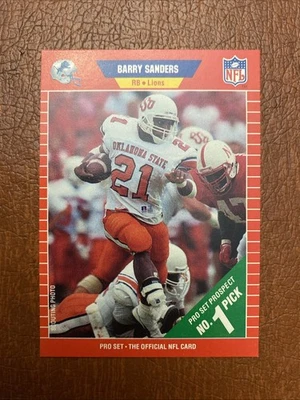 Tarjeta de novato Barry Sanders 1989 Pro Set #494 (RC) - Detroit Lions Foto 1 de 4