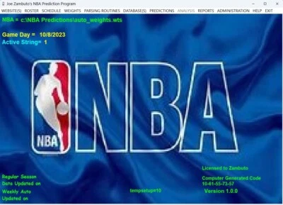 NBA Prediction Computer Software Program - Image 1 of 4