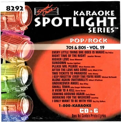 SOUND CHOICE KARAOKE 70's 80's v.19 cdg CD+G SC8292 EDDIE MONEY MORE 15 SONG - Image 1 of 2