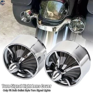 Turn Signal Light Covers Turbine Replacement Red Lenses for Harley Softail Dyna - Picture 1 of 11
