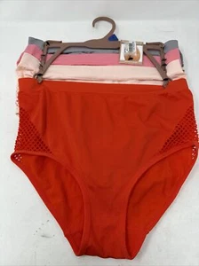 Icy Hot ~ Womens High Waisted Briefs Underwear Panties Nylon Blend 4-Pair ~L - Picture 1 of 3